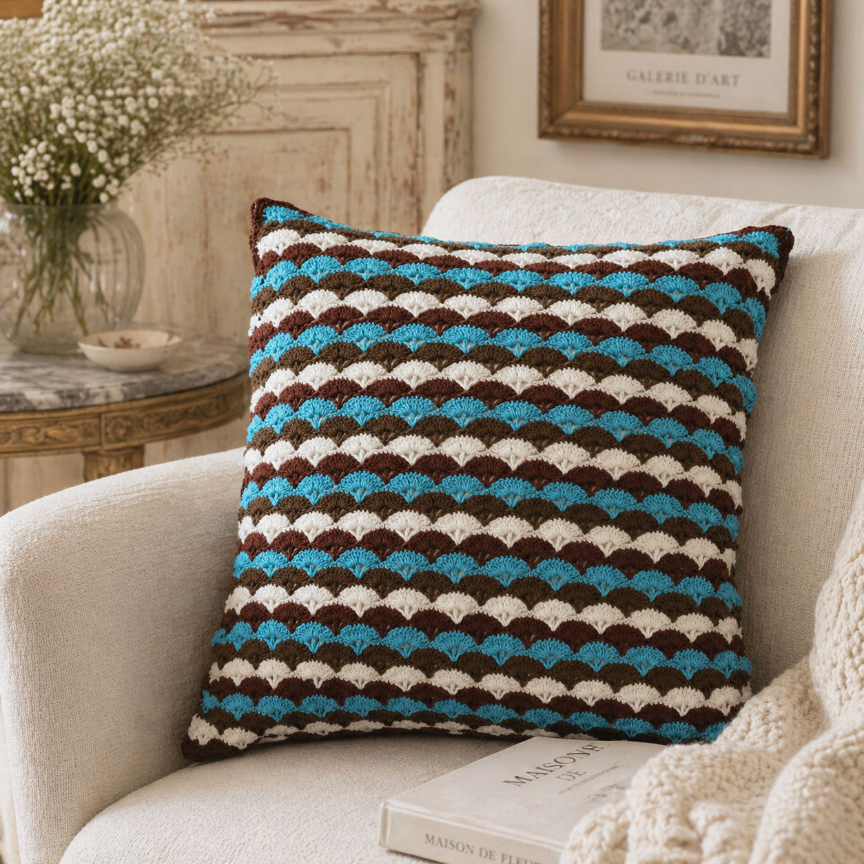 Handcrafted Crochet Cushion Cover Cozy Crochet Pillow Case